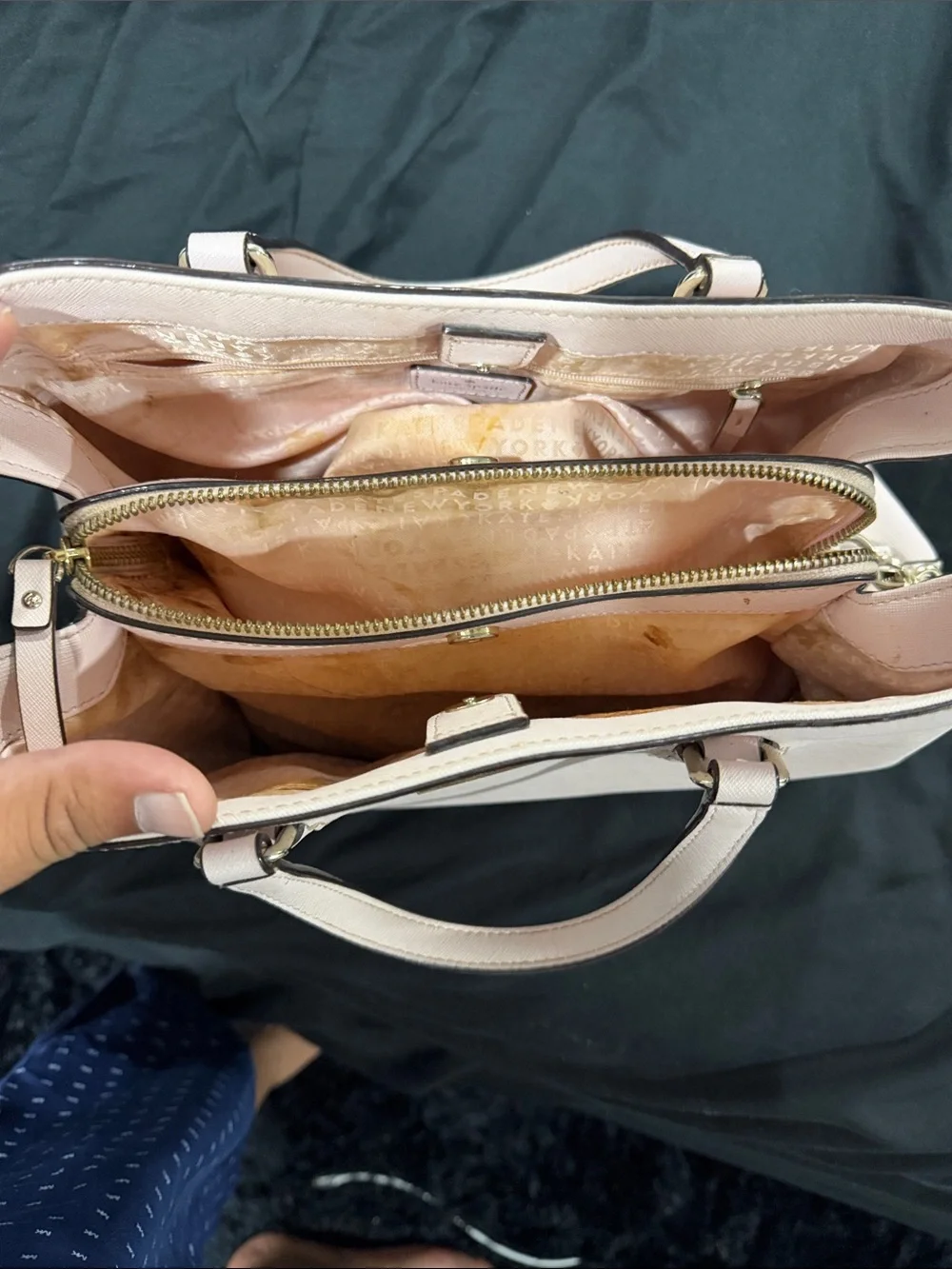 kate spade Pale Blush Leather Satchel with Gold Hardware